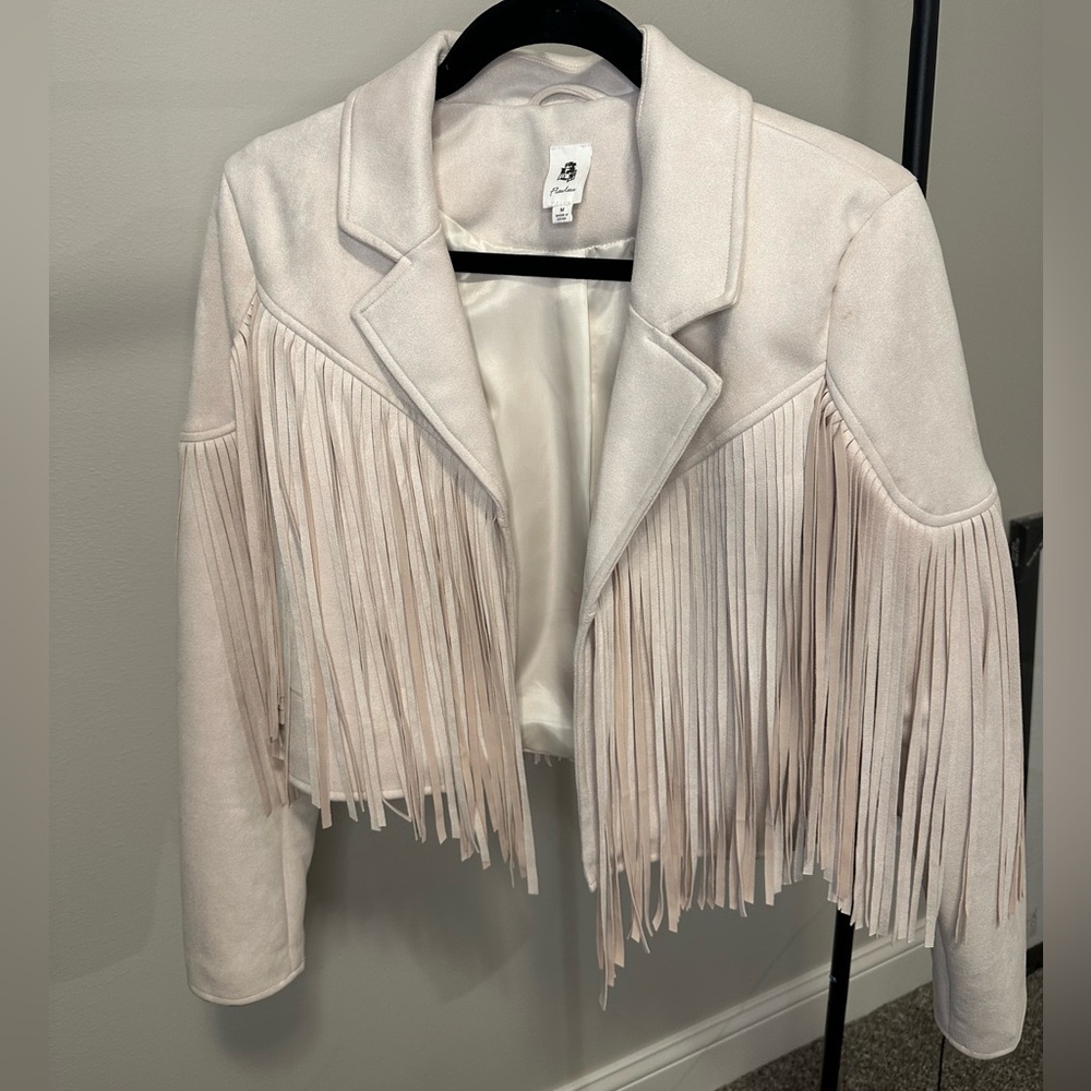 Faux Suede Fringe Jacket